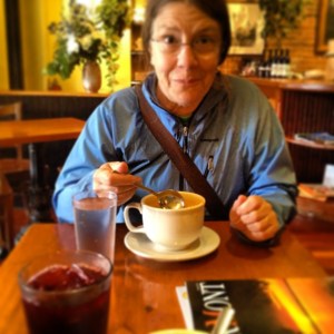 Mom enjoying Stone Soup